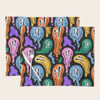 Colorful melted happy face pattern Placemat Gallery Image 1