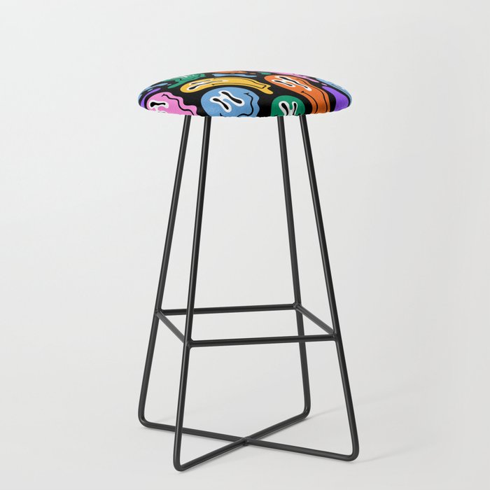 Colorful melted happy face pattern Stool Gallery Image 1