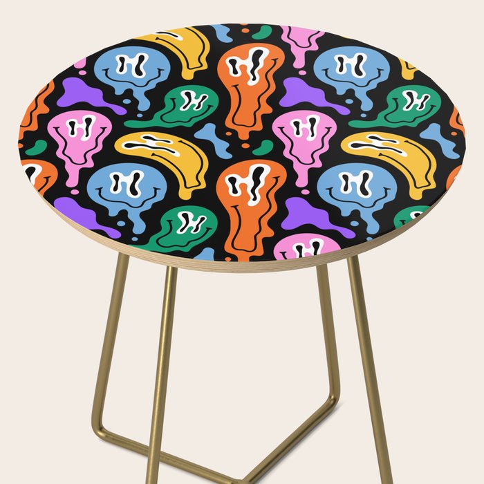 Colorful melted happy face pattern Side Table Gallery Image 2