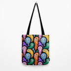 Colorful melted happy face pattern Tote Bag Gallery Image 2