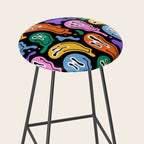 Colorful melted happy face pattern Stool Gallery Image 2