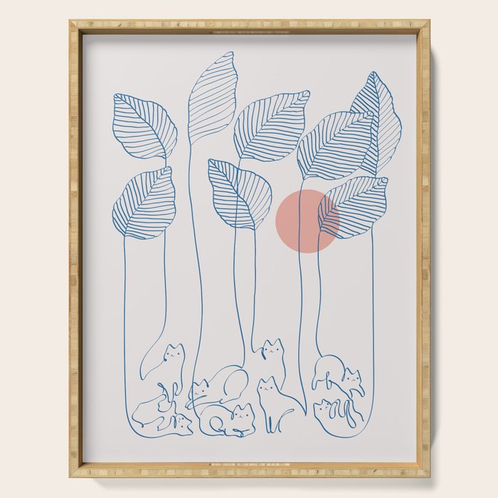 Cat and Plant 40 Serving Tray Gallery Image 1
