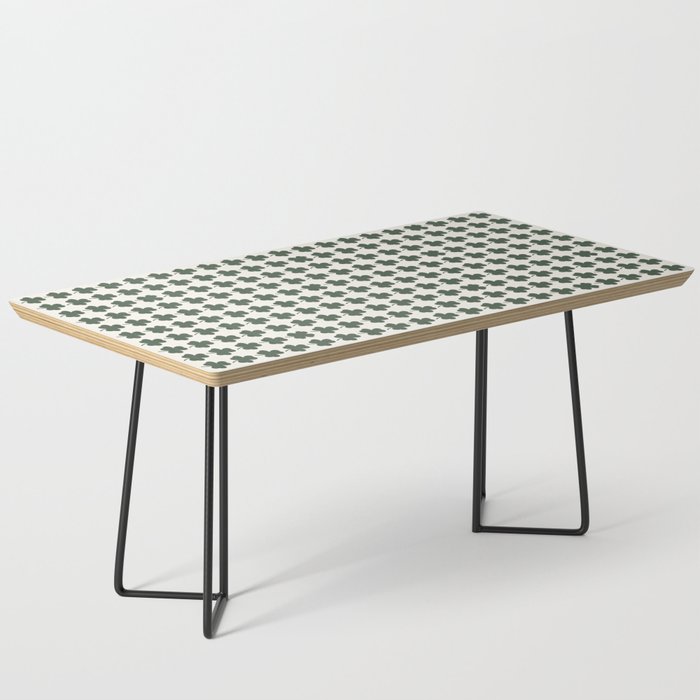 Clovers XXXVIII Dark Green Botanical Pattern Coffee Table Gallery Image 1