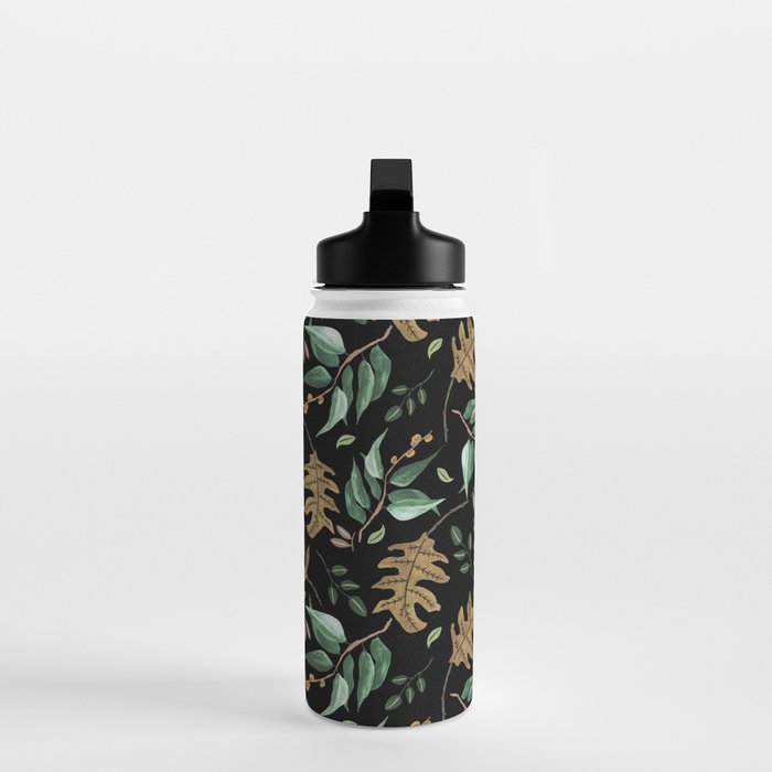 Fall of fall leaves dark Water Bottle Gallery Image 3