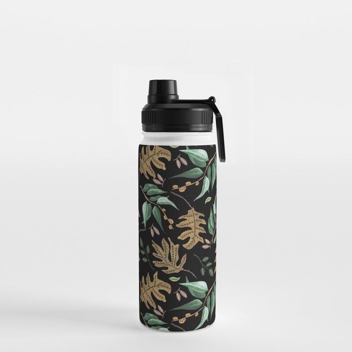 Fall of fall leaves dark Water Bottle Gallery Image 2