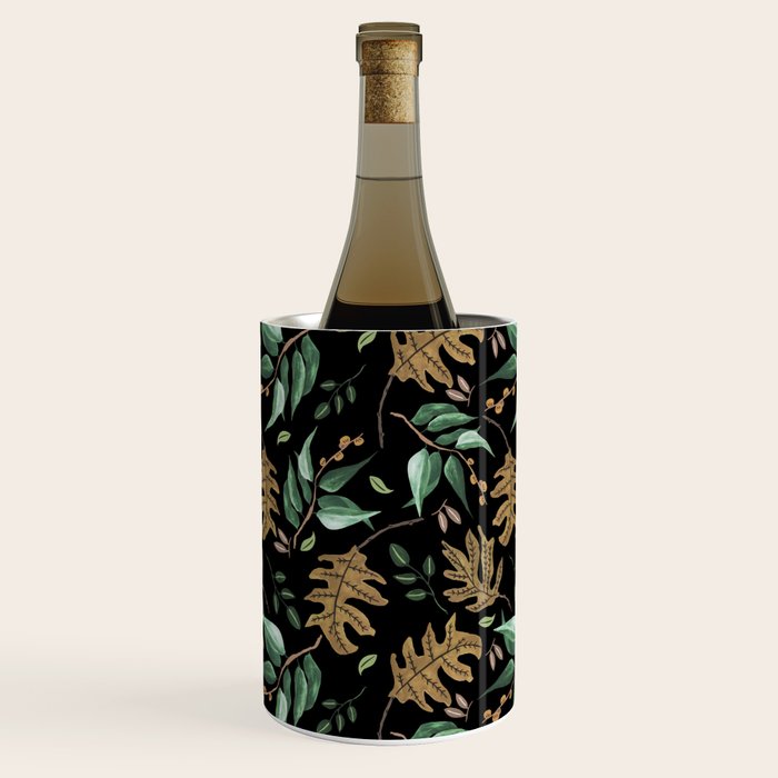 Fall of fall leaves dark Wine Chiller Gallery Image 3