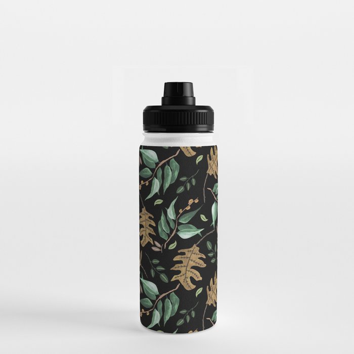 Fall of fall leaves dark Water Bottle Gallery Image 3