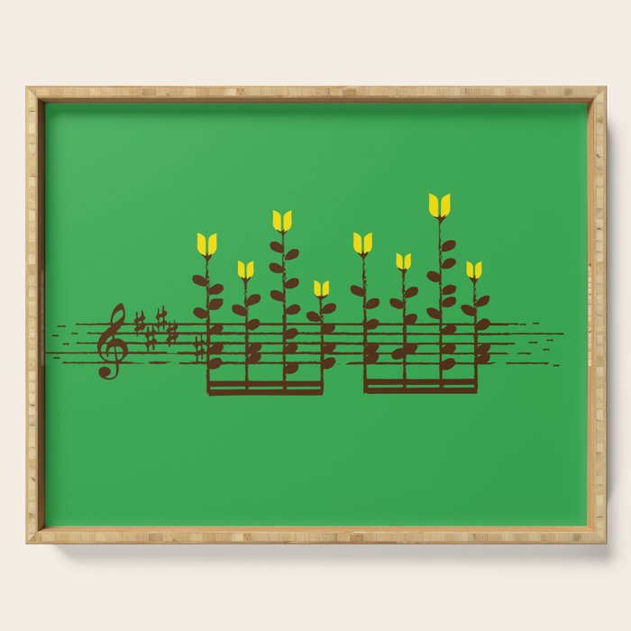 Music notes garden Serving Tray Gallery Image 1