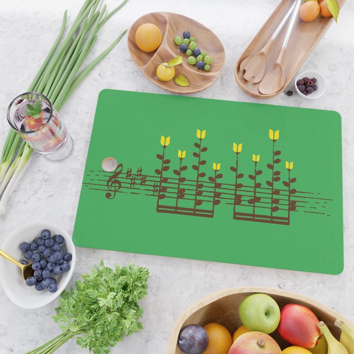 Music notes garden Cutting Board Gallery Image 2