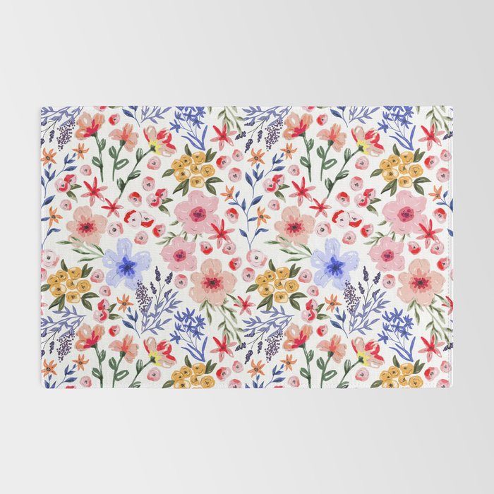 Simple colorful flowery meadow Rug Gallery Image 2