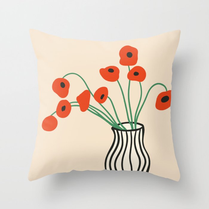 Flowers in Vase  Throw Pillow Gallery Image 6