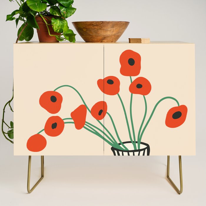 Flowers in Vase  Credenza Gallery Image 1
