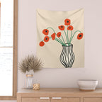 Flowers in Vase  Wall Tapestry Gallery Image 2
