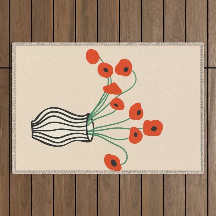 Flowers in Vase  Outdoor Rug Gallery Image 1