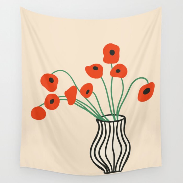 Flowers in Vase  Wall Tapestry Gallery Image 4