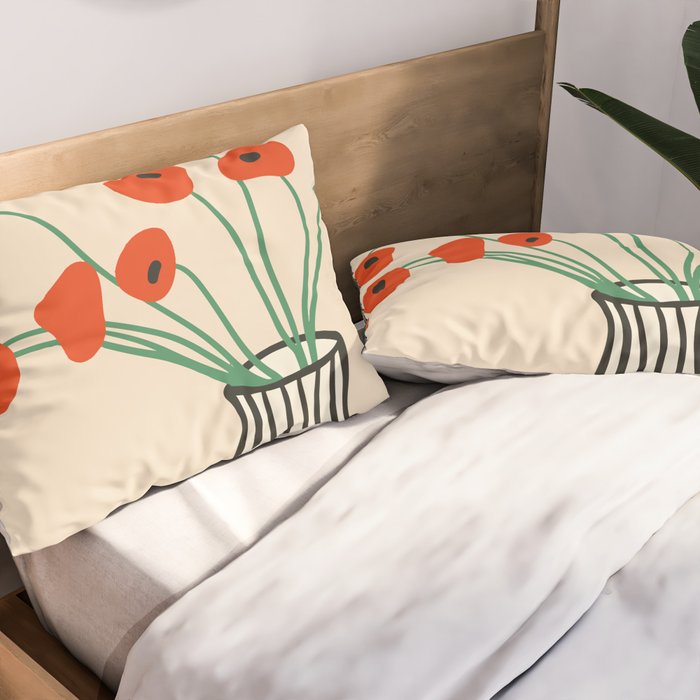 Flowers in Vase  Pillow Sham Gallery Image 2