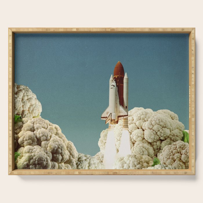 Houston we have cauliflower - Rocket take-off Serving Tray Gallery Image 1