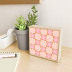 Retro floral check pink Mini Art Print Gallery Image 2