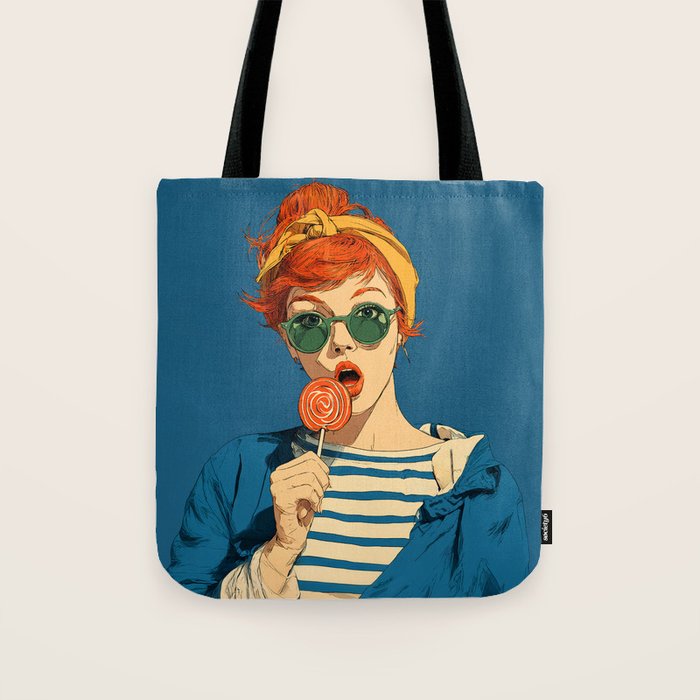 Retro Pop Lollipop Girl Tote Bag Gallery Image 1