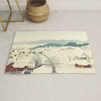 Anna Mary Robertson 'Grandma' Moses To Grandma's House We Go on Thanksgiving Day Folk Art Rug Gallery Image 1