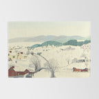 Anna Mary Robertson 'Grandma' Moses To Grandma's House We Go on Thanksgiving Day Folk Art Rug Gallery Image 2
