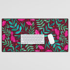 Magical garden - burgundy and pink Desk Mat Gallery Image 1