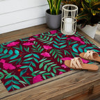 Magical garden - burgundy and pink Outdoor Rug Gallery Image 2