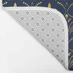 Elegant Fleur-de-lis pattern - Gold and deep blue Bath Mat Gallery Image 2