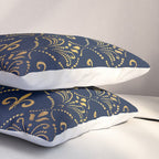 Elegant Fleur-de-lis pattern - Gold and deep blue Pillow Sham Gallery Image 3