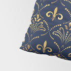 Elegant Fleur-de-lis pattern - Gold and deep blue Pillow Sham Gallery Image 4