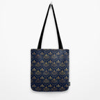 Elegant Fleur-de-lis pattern - Gold and deep blue Tote Bag Gallery Image 2