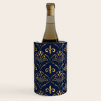 Elegant Fleur-de-lis pattern - Gold and deep blue Wine Chiller Gallery Image 1
