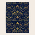 Elegant Fleur-de-lis pattern - Gold and deep blue Poster Gallery Image 4
