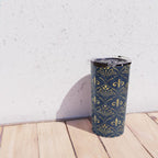 Elegant Fleur-de-lis pattern - Gold and deep blue Travel Mug Gallery Image 4