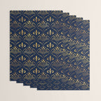 Elegant Fleur-de-lis pattern - Gold and deep blue Wrapping Paper Gallery Image 3