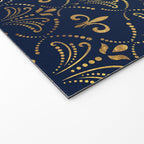 Elegant Fleur-de-lis pattern - Gold and deep blue Welcome Mat Gallery Image 2