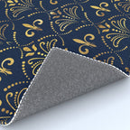 Elegant Fleur-de-lis pattern - Gold and deep blue Rug Gallery Image 4