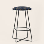 Elegant Fleur-de-lis pattern - Gold and deep blue Stool Gallery Image 1