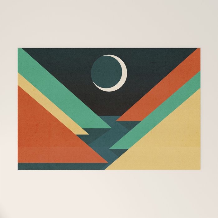 Quiet stream under crescent moon Welcome Mat Gallery Image 1