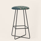 Elegant Christmas Tree with Pink Bows and Golden Stars on Deep Teal Stool Gallery Image 1