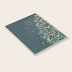 Elegant Christmas Tree with Pink Bows and Golden Stars on Deep Teal Notebook Gallery Image 3