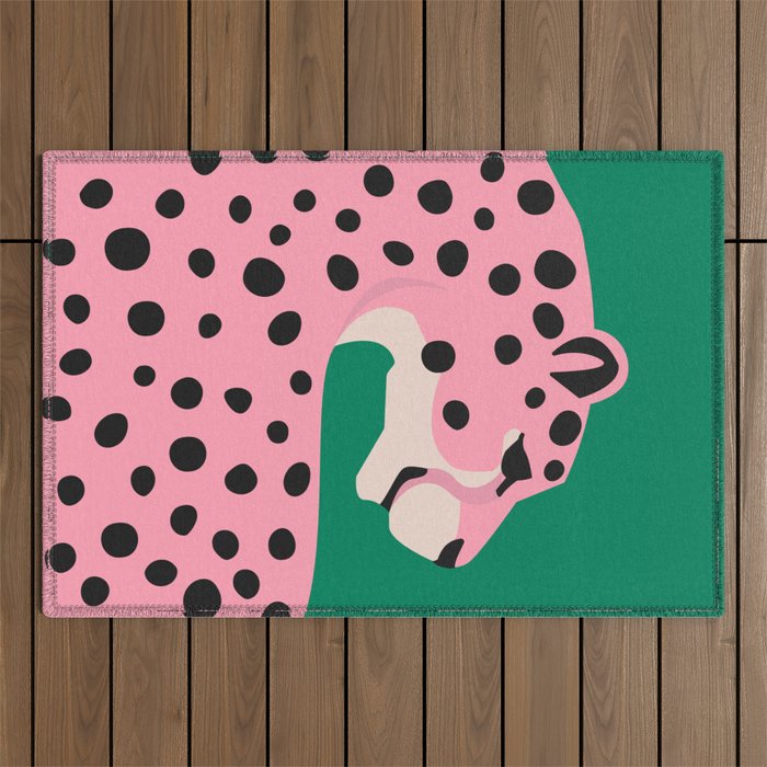 The Stare 3: Pink Cheetah Edition Outdoor Rug Gallery Image 1
