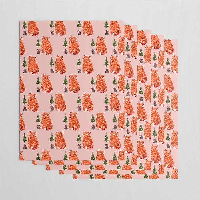 Christmas fox - illustration Wrapping Paper Gallery Image 3