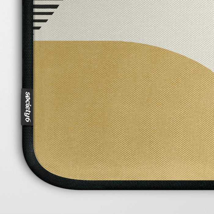Abstract Lines Composition - Gold Yellow Laptop Sleeve Gallery Image 3