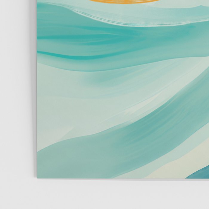 Pink, Yellow, Blue, Watercolor Abstract Sunrise Waves Poster Gallery Image 3