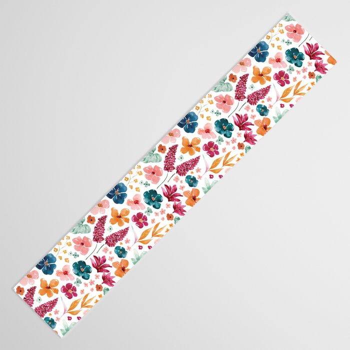 Colorful Tropical Jungle Watercolor Botanical Floral Table Runner Gallery Image 3