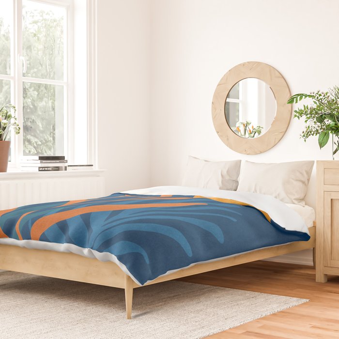 Super Moon Landscape in Blue and Orange Duvet Cover Gallery Image 2