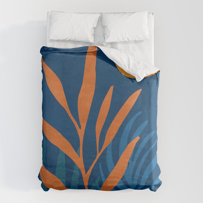 Super Moon Landscape in Blue and Orange Duvet Cover Gallery Image 1