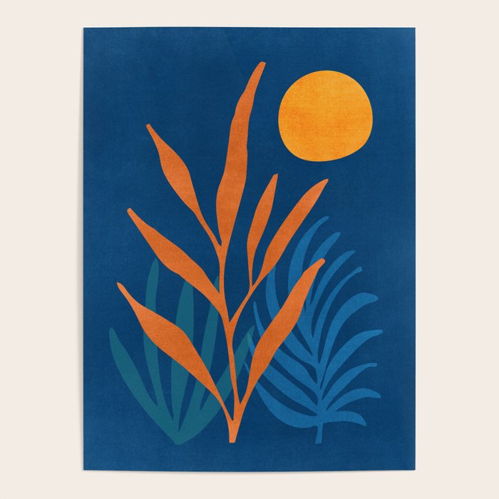 Super Moon Landscape in Blue and Orange Poster Gallery Image 1