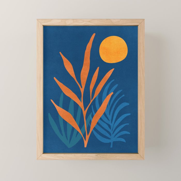 Super Moon Landscape in Blue and Orange Mini Art Print Gallery Image 1